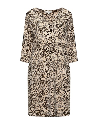 GARCIA Short dress Beige 95% Polyester, 5% Elastane