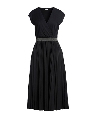 BRUNELLO CUCINELLI Midi dress Black 100% Cotton, Polyester, Acetate