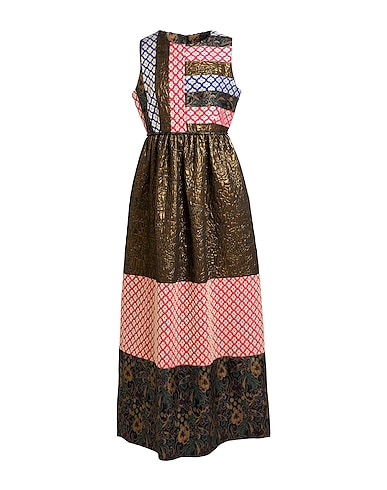 DURO OLOWU Vestito lungo Bronzo Rayon, Seta