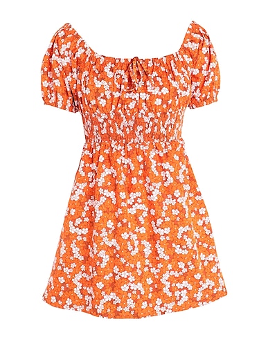 FAITHFULL Vestito corto SHAHNI MINI DRESS
 Arancione 100% Cotone