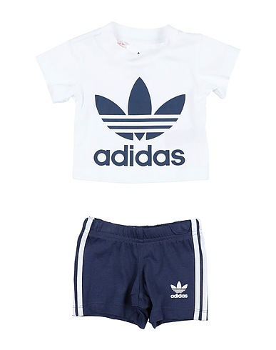 ADIDAS ORIGINALS Baby co-ord  SHORT TEE SET
 White 100% Organic cotton