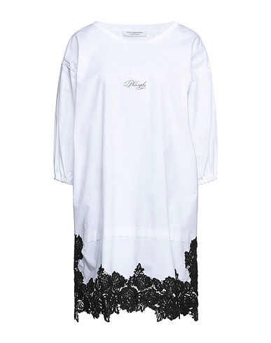 PHILOSOPHY di LORENZO SERAFINI Short dress White 97% Cotton, 3% Other Fibres, Polyamide, Viscose
