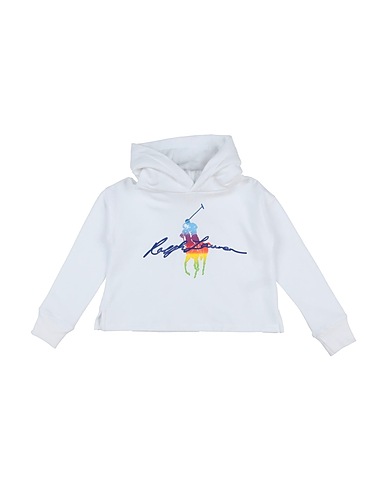 POLO RALPH LAUREN Sweatshirt Big Pony Cropped Fleece Hoodie
 White 60% Cotton, 40% Polyester