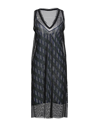 PIANURA Vestito midi Nero 100% Poliestere, Cotone