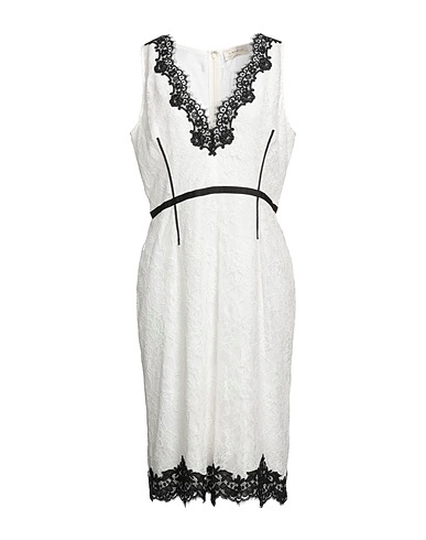 ANNA MOLINARI Midi dress White 67% Viscose, 33% Polyamide, Cotton