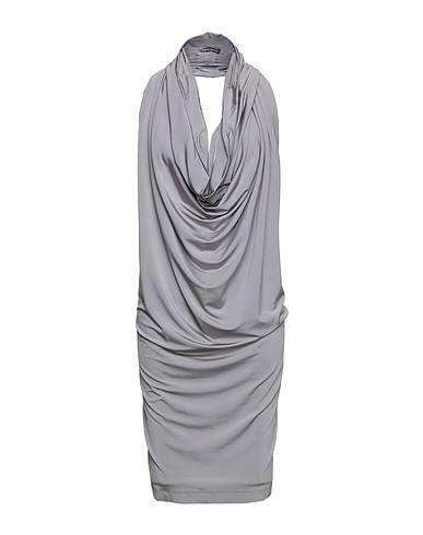 FABRIZIO LENZI Long dress Grey 92% Acetate, 8% Elastane