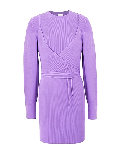 8 by YOOX Tubino KNIT MINI DRESS W/ LAYERED LACE-UP BRA
 Malva 55% Viscosa, 43% Poliammide, 2% Elastan