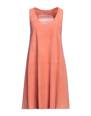 DROMe Short dress Salmon pink 100% Goat skin