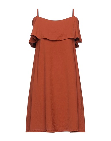 BLUKEY Midi dress Brown 95% Viscose, 5% Acrylic