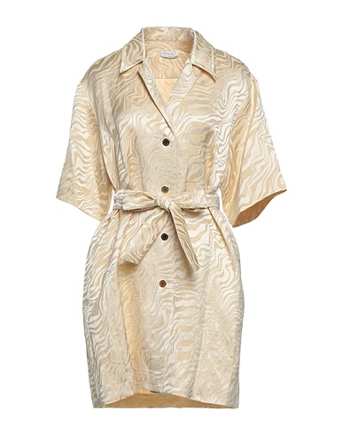 SANDRO Shirt dress Beige 43% Viscose, 32% Linen, 25% Cotton