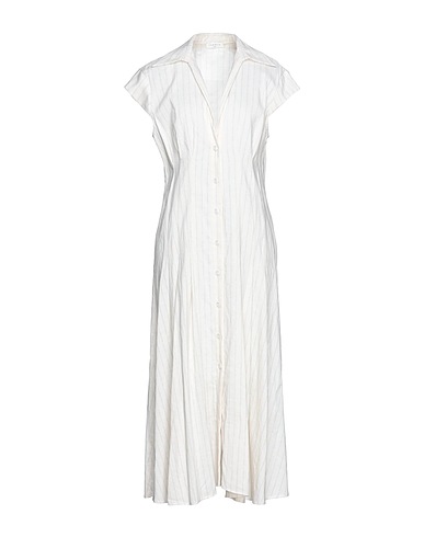 SANDRO Midi dress Ivory 43% Linen, 36% Cotton, 21% Viscose