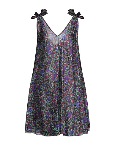 FISICO Short dress Dark brown 100% Silk