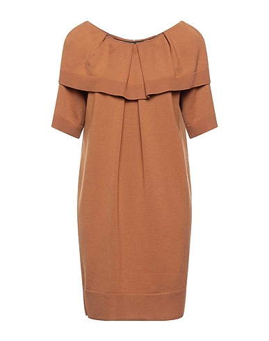 BOUTIQUE MOSCHINO Knit dress Camel 100% Virgin Wool