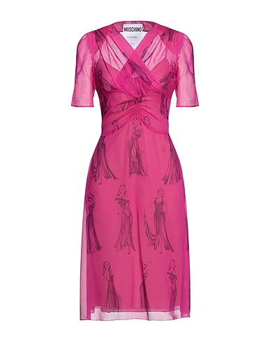MOSCHINO Midi dress Fuchsia 100% Silk