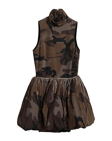 JIJIL Short dress Khaki 97% Cotton, 3% Elastane, Acetate, PBT - Polybutylene terephthalate, Polyamide