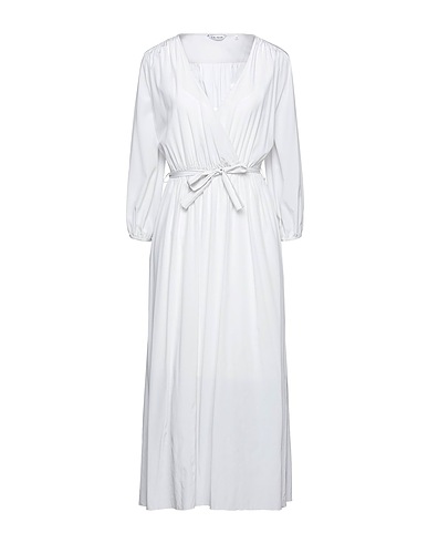 CALIBAN Midi dress Light grey 93% Silk, 7% Elastane