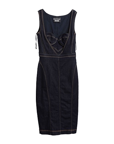 BOUTIQUE MOSCHINO Denim dress Midnight blue 70% Cotton, 14% Lyocell, 14% Polyester, 2% Other Fibres