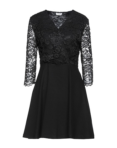 LIU •JO Kurzes Kleid Schwarz 65% Viskose, 30% Polyamid, 5% Elastan, Polyester