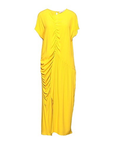 LIVIANA CONTI Vestito midi Giallo ocra 69% Acetato, 31% Seta