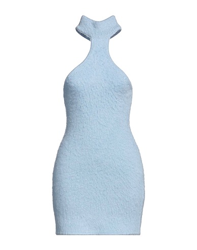 GCDS Sheath dress Sky blue 40% Acrylic, 30% Mohair wool, 30% Polyamide