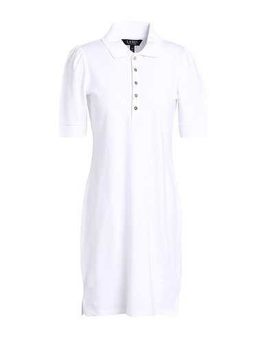 LAUREN RALPH LAUREN Office dress COLLARED SHIFT DRESS
 White 97% Cotton, 3% Elastane