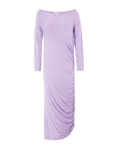 8 by YOOX Midi dress COTTON JERSEY BARDOT-NECK MIDI DRESS
 Mauve 95% Viscose, 5% Elastane