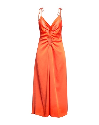 SANDRO Long dress Orange 100% Polyester
