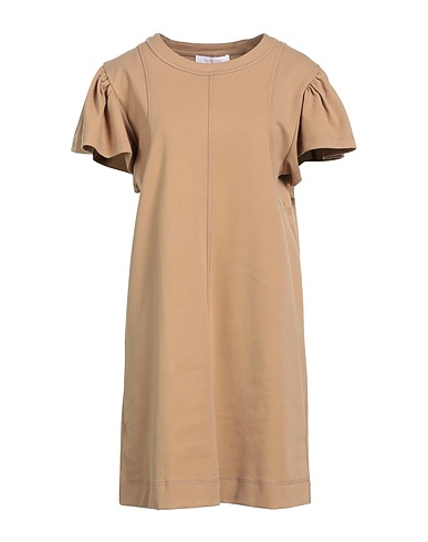 SEE BY CHLOÉ Sheath dress Beige 97% Cotton, 3% Elastane