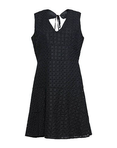 CARACTÈRE Short dress Black 57% Polyester, 43% Cotton, Acetate, Silk
