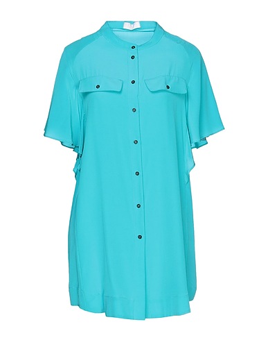 ANNIE P. Shirt dress Azure 90% Polyester, 10% Silk