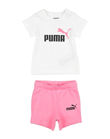 PUMA Baby co-ord  Minicats Tee & Shorts Set
 White 100% Cotton, Polyester