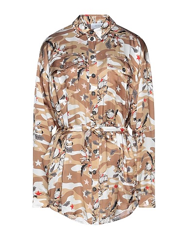 THE EDITOR Patterned shirts & blouses Khaki 100% Silk