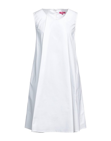 ÉCLÀ Midi dress White 97% Cotton, 3% Elastane