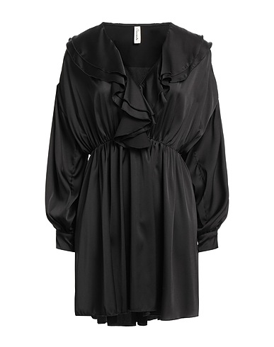 SOUVENIR Short dress Black 96% Polyester, 4% Elastic fibres