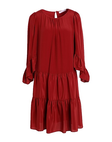 SEE BY CHLOÉ Vestito corto Mattone 66% Viscosa, 34% Seta