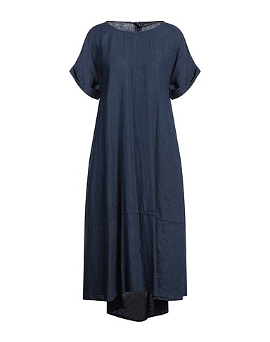 ROSSOPURO Midi dress Blue 100% Linen