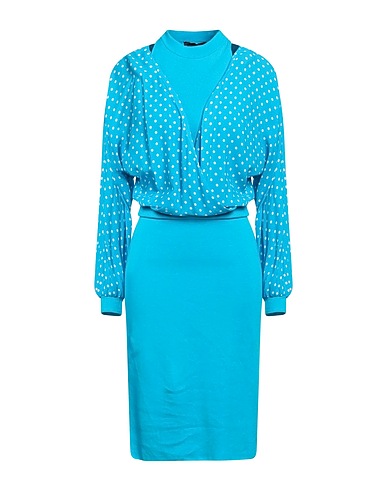 BOUTIQUE MOSCHINO Midi dress Azure 100% Viscose, Cotton, Polyamide, Elastane