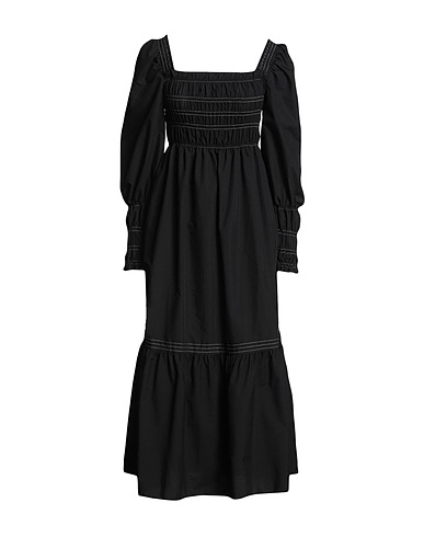TOPSHOP Midi dress Black 77% Polyester, 23% Cotton