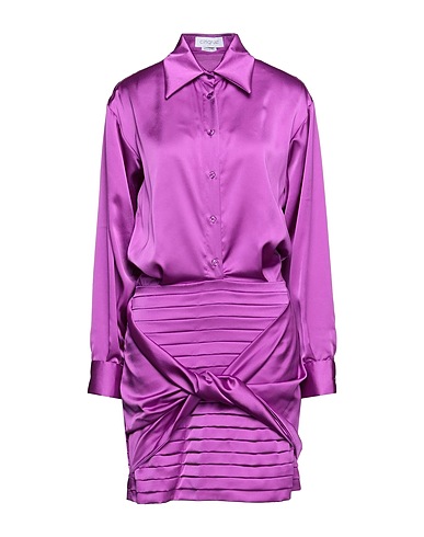 CINQRUE Shirt dress Purple 97% Polyester, 3% Elastane