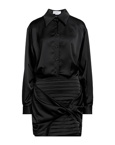 CINQRUE Shirt dress Black 97% Polyester, 3% Elastane