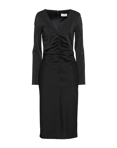 VICOLO Midi dress Black 45% Polyamide, 41% Viloft®, 9% Polyester, 5% Elastane