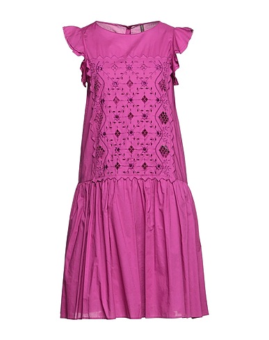 MANILA GRACE Vestito midi Malva 100% Cotone