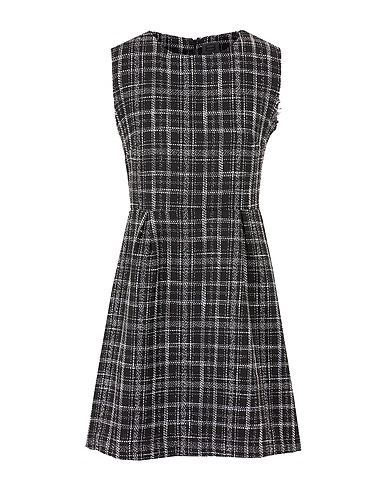 8 by YOOX Vestito corto TWEED A-LINE MINI DRESS
 Nero 100% Poliestere