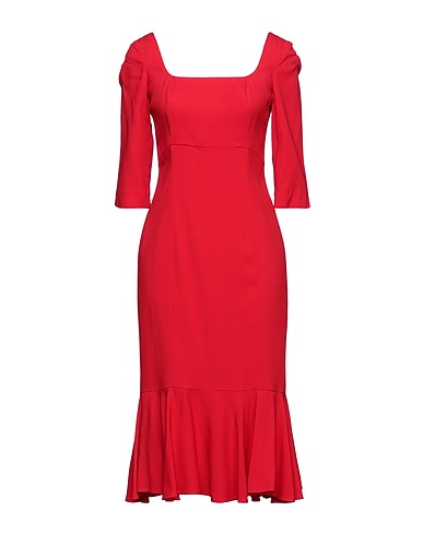 L' AUTRE CHOSE Midi dress Red 81% Acetate, 19% Viscose