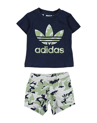 ADIDAS ORIGINALS NEWBORN SHORT TEE SET
 Midnight blue 100% Cotton