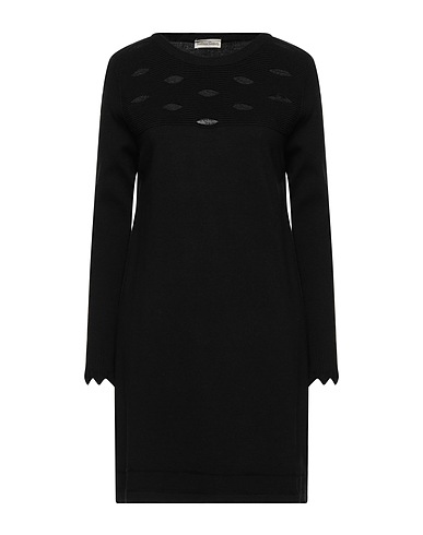 CASHMERE COMPANY Short dress Black 50% Wool, 30% Cashmere, 15% Nylon, 5% Elastane