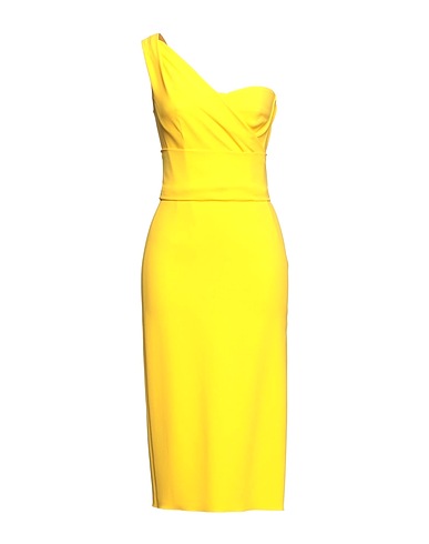 DOLCE&GABBANA Midi-Kleid Gelb 51% Viskose, 46% Acetat, 3% Elastan