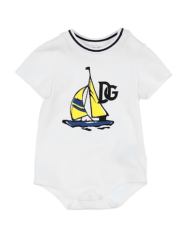 DOLCE&GABBANA Baby bodysuit White 100% Cotton, Elastane