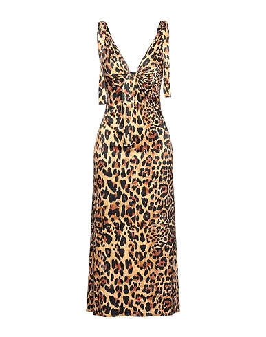 RABANNE Long dress Camel 90% Viscose, 10% Elastane