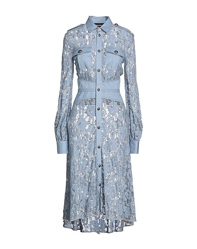 DSQUARED2 Midi dress Sky blue 87% Viscose, 13% Polyamide, Cotton, Polyester